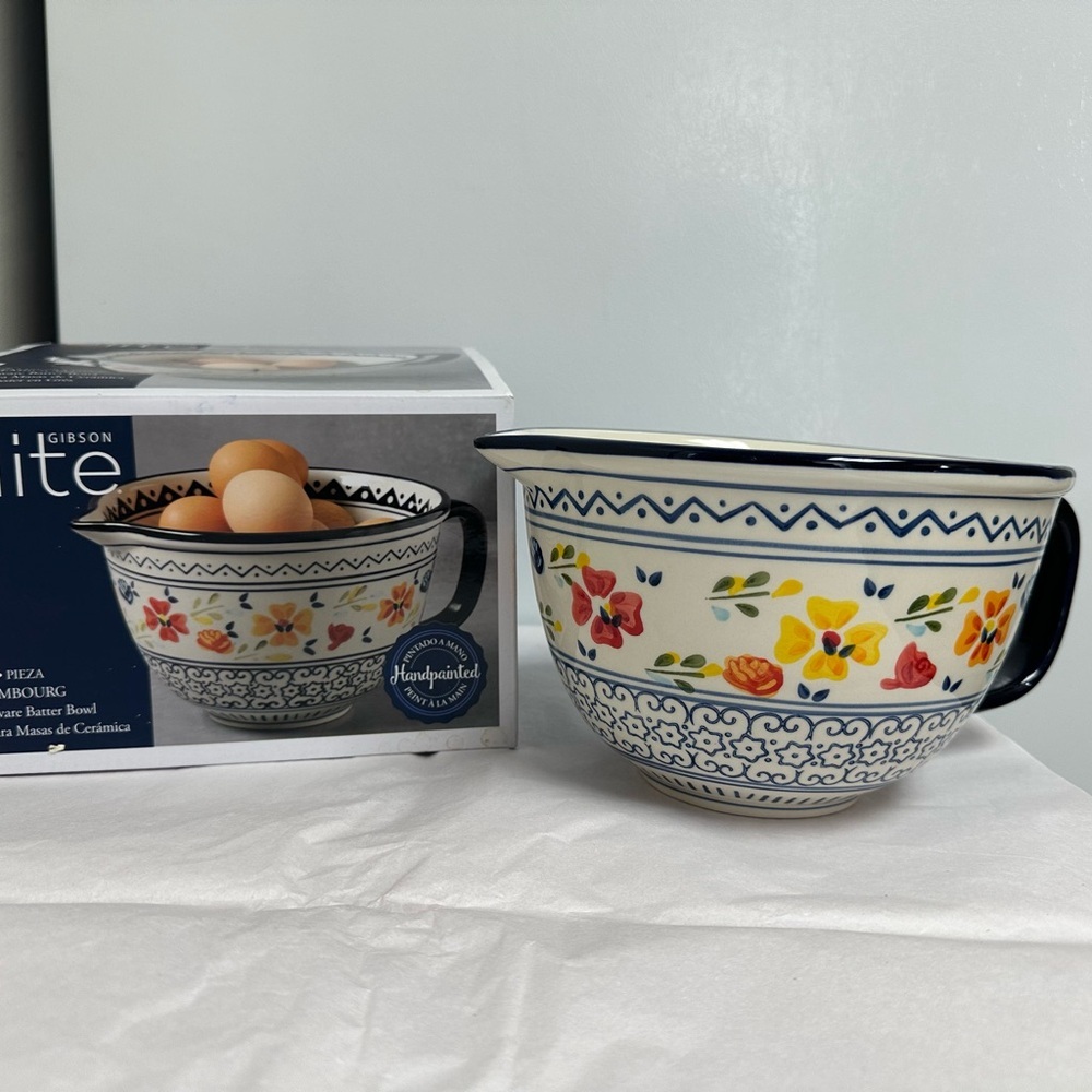 Gibson Elite Handpainted Floral Mixing Bowl - Multicolor - Picture 4 of 6
